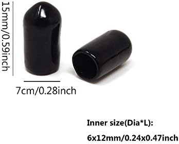 Honbay 100-AS Fekete Csavart Szál Védelmezők, Belső Átm 6 mm(1/4)