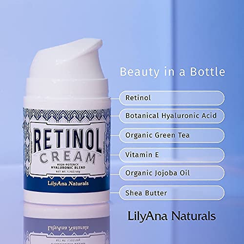 LilyAna Naturals Retinol Krém Hidratáló 1.7 Oz, majd Faszén bőrradírt 3 Oz Bundle - Anti-Aging, Retinol Hidratáló, Ránctalanító
