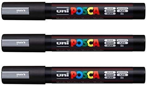 POSCA PC-5M az Uni-Ball - [Pack 3] Fekete