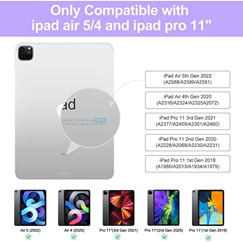 JADEMALL Touchpad Billentyűzet tok iPad Pro 11 4./3. / 2. /1. Generáció 10.9/11 Inch - es háttér-világítású Bluetooth Billentyűzet Levegő 5./4.,