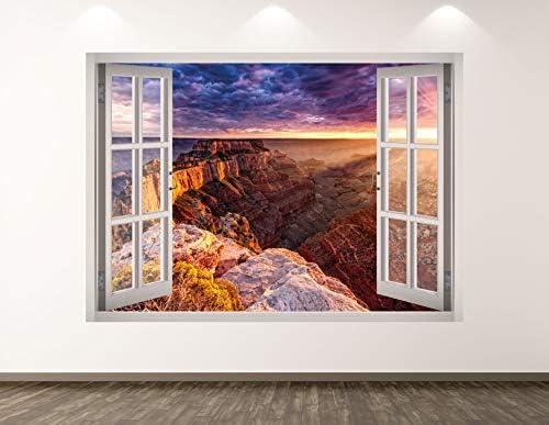 Nyugat-Hegy Grand Canyon Fali Matrica Art Dekoráció 3D Ablak Táj Matrica Falfestmény, Gyerek Szoba, Egyedi Ajándék BL266 (70