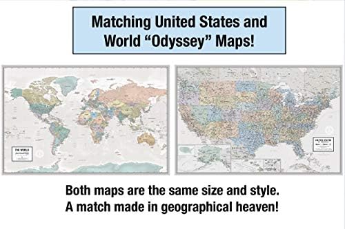 Laminált Egyesült Államok Odyssey Térkép Poszter | Vezetői Stílus Térkép | Tartalmazza A Legtöbb Helyen Olvasható Címke | 36 x 24 | Szállított