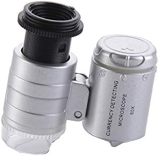 Rongon Clip-On Típus Nagyítólencse 60X Zoom Mikroszkóp Ékszerek Nagyító Univerzális Mikro Objektív Ékszerek Nagyító LED/UV lámpa