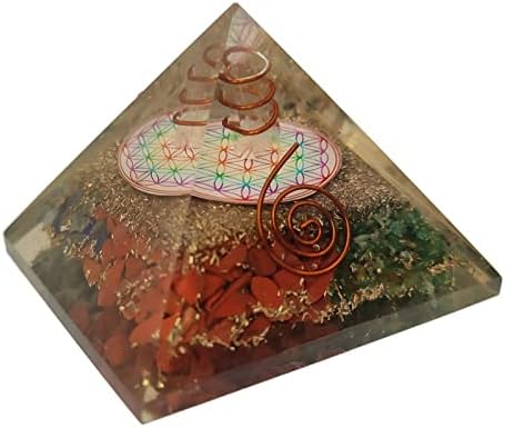 Sharvgun Orgonite Piramis Több Csakra Kő Virág az Élet Orgon Piramis Negatív Energia Védelem 65-70 MM, Etra Nagy Piramis, 4 Kristály