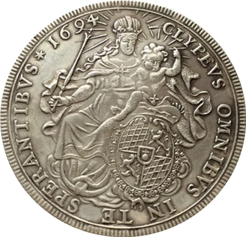 1694 német Érmék Réz ezüstözött Antik Érmék, Érme, kézműves Gyűjtemény blowable