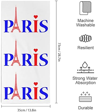 Szerelmes Szív, mind a Párizsi Eiffel-Torony kéztörlő Arc & tusfürdő Ruhával Puha Törülköző, Aranyos Nyomtatott Fürdőszoba, Konyha