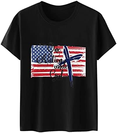 Július 4. Női Felsők, Amerikai Zászlós Póló USA Csillag Csíkos Grafikus Póló Hazafias Ing, Alkalmi Bő Tunikák