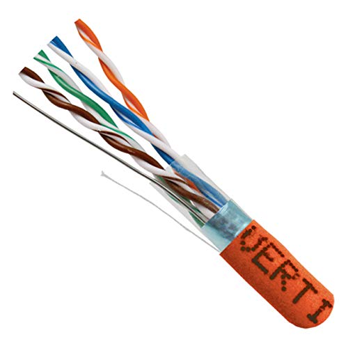 Függőleges Kábel, Cat5e, 350 MHz-es, Árnyékolt, 24AWG, Szilárd Csupasz Réz, 1000ft, Ömlesztett Ethernet Kábel, Fekete