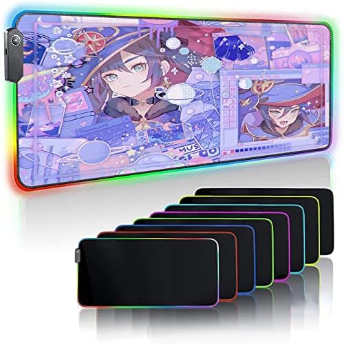 900X400X4Mm Szexi Anime Nagy Gaming Mouse Pad Led Világítás Egér Pad Gamer XXL Számítógép Billentyűzet Asztal Pad