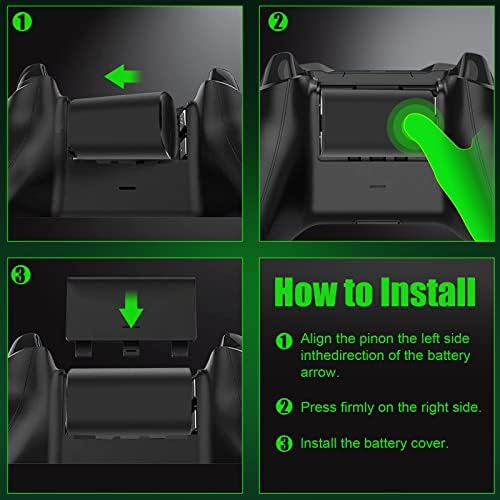 A FA.NB Vezérlő Akkumulátor Kompatibilis az Xbox Sorozat X|S/Xbox/Xbox Egy S/Xbox One X/Xbox Elite Vezeték nélküli Vezérlő, 2 Csomag Akkumulátorok