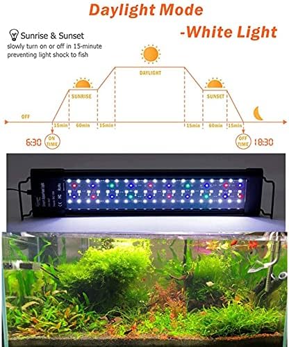 NC 24-48 Hüvelykes LED Akvárium Akvárium Világítás Fény Ültetés Korallzátony LED EU Plug Akvárium LED Dimmer