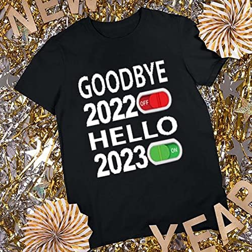 Viszlát 2022 Helló 2023 Nők Maximum Nyári Alkalmi Póló Rövid Ujjú Sleeve Fesztivál Tunikák Póló az Új Évben