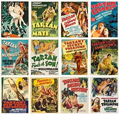 2023 Fali Naptár [12 oldal 8x12] Tarzan Vintage Film Poszter