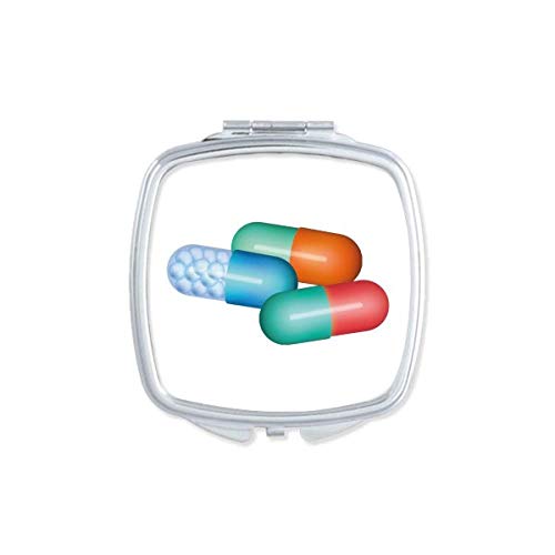 Tabletta, Kapszula, Egészségügyi Termékek Minta Tükör Hordozható Kompakt Zsebében Smink Kétoldalas Üveg