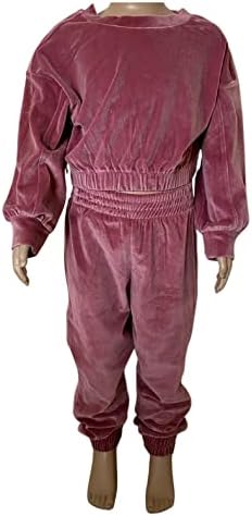 Ex-High Street Lányok Melegítőben, Velúr Rózsaszín Loungewear, 3 Pulóver Nadrág Hajgumi Raktár (as1, életkor, 5_years, 6_years, Egy Méret)