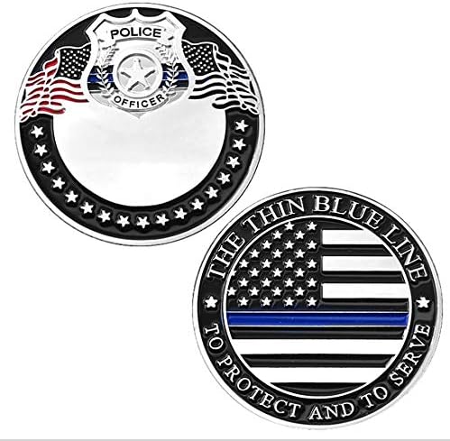 Vékony Kék Vonal Él Számít, A Rendőrség Amerikai Kihívás Érme