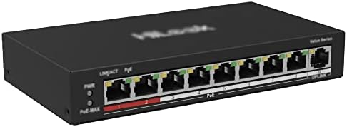 HiLook Kapcsoló 8-Fast Ethernet Port POE Switch, Nem menedzselhető, 8x 100 Mbps POE Port & 1x 100 Mbps LAN Port, 60 WATTOS PoE tápellátás