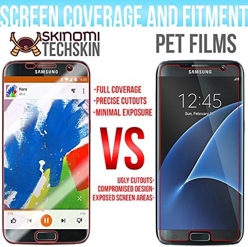 Skinomi képernyővédő fólia Kompatibilis Galaxy S7 Edge (2 Csomag) Tiszta TechSkin TPU Anti-Buborék HD Film