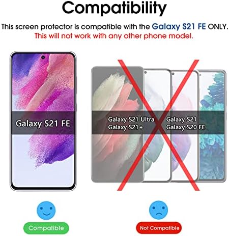 amFilm (3 Csomag) Kompatibilis a Samsung Galaxy S21 FE(Fan Edition 5G 2021) Edzett Üveg kijelző Védő fólia, Egyszerű Telepítési