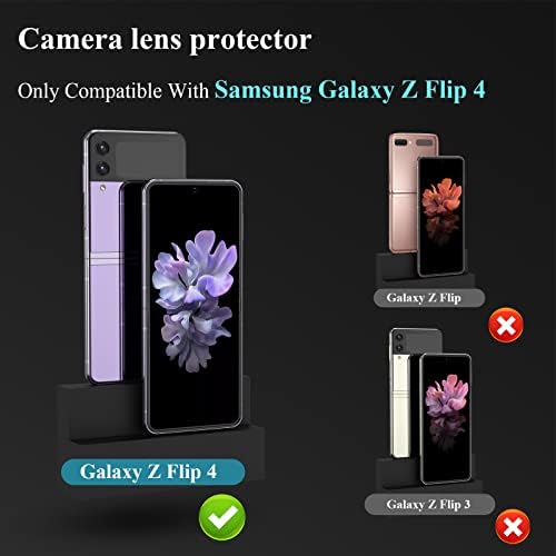 YWXTW Kamera Lencséje képernyővédő fólia Samsung Galaxy Z Flip 4, Egyedi Anti Karcolás Fém Edzett Üveg Kamera Fedél Galaxy Z Flip