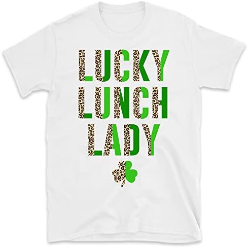 Szerencsés Ebéd Hölgy Leopárd T-Shirt, a St. Patrick Napi Ebéd Hölgy Ing, Szent Paddys Ebéd Hölgy Ajándék, St Pattys Ajándék Ebéd Hölgy