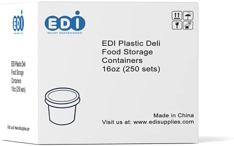 EDI [16 OZ, 250 Beállítja] Nagykereskedelmi Műanyag Deli Élelmiszer-Tároló Tartályok a Légmentesen záródó Fedéllel | Mikrohullámú