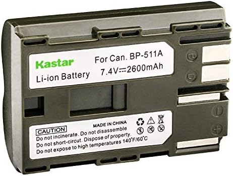 Kastar BP511 Li-ion Akkumulátor, Canon BP-511 BP511A BP-511A, valamint a Canon ZR10 ZR20 ZR25MC ZR30MC ZR40 ZR45MC ZR50MC ZR60 ZR65MC