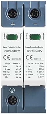 MOMTC GSP9 Fotovoltaikus DC SPD 2P 600V 1000V 20 KA~40KA túlfeszültségvédő Védőeszköz villámvédelmi Vasúti T1+T2 1db (Méret : 2P 600VDC)