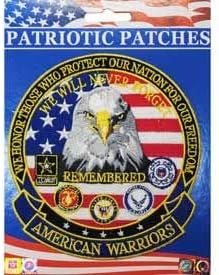 Amerikai Harcosok - Emlékezett - Hazafias Foltok, Hímzett Vas A Patch - 5.25