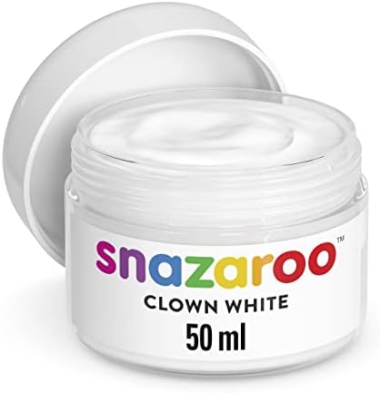 Snazaroo - 1198200 a Festék, Fehér Bohóc, 50ml & Nagy Sűrűségű Szivacs, Sem