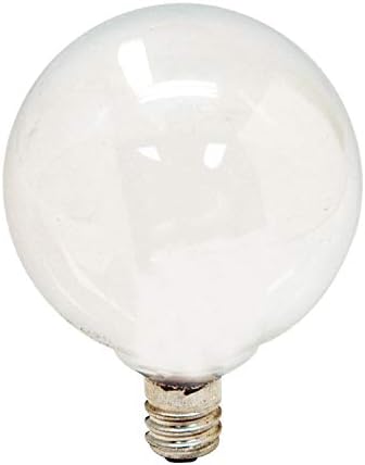 A GE Lighting Fehér 44412 25-180 watt-Lumen Gyertyatartót Bázis G16.5 Gömb Izzó, Puha, 2 Szám (Csomag 1)