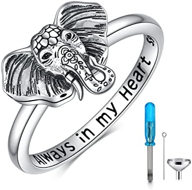 POPLYKE Urna Gyűrű Hamu Sterling Ezüst Elefánt Fejét Hamvasztás ékszerek, Gyűrűk, Hamu szeretteit Emlékmű Emlék A Kitöltés Eszköz