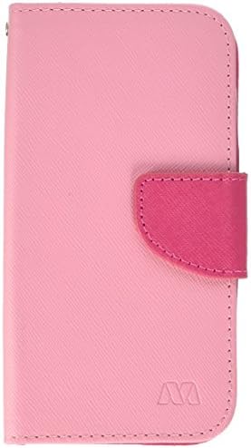 Asmyna Moto E 2 Generációs MyJacket Tárca a Kártya Slot - Kiskereskedelmi Csomagolás - Rózsaszín Minta/Forró Rózsaszín Bélés
