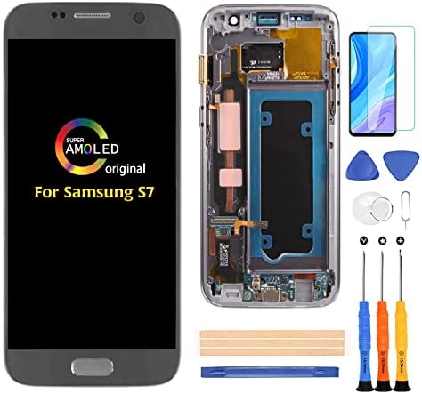 Egy-ELME Eredeti Samsung Galaxy S7 G930 Képernyő Cseréje Tartalmazza Keret (Nem S7 Edge) 5.1 hüvelykes Touch Digitalizáló LCD