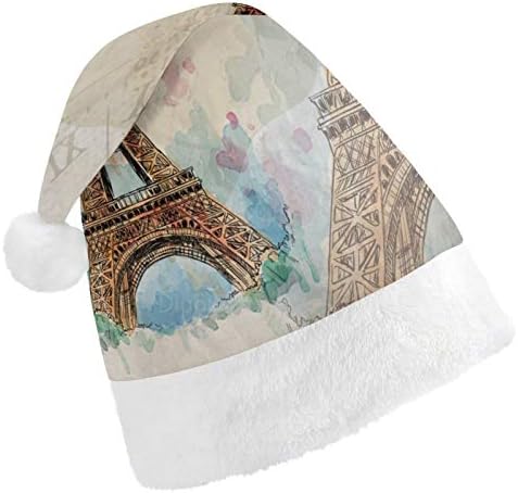 Karácsony, Mikulás Sapka, Retro Eiffel-Torony Karácsonyi Ünnepi Kalap Felnőttek számára, Unisex Kényelem Karácsonyi Kalapok Új Évet