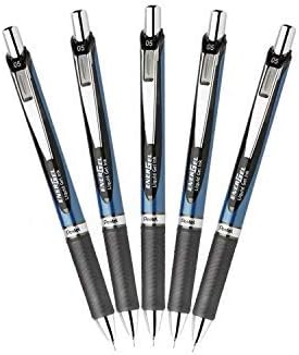 Pentel EnerGel RTX Behúzható Folyékony Gél Pen 0,5 mm vékony Vonal Tű Hegye Fekete Festék (5)