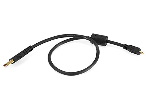 Monoprice 1.5-Láb USB 2.0 EGY Férfi Mikro 5pin Férfi 28/24AWG Kábel Ferrit Mag (Aranyozott) (105456) Fekete