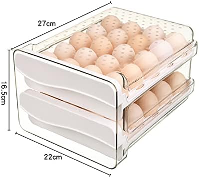 Háztartási Tojás Tároló Doboz Fiók-típusú Hűtő-Tároló Doboz, Műanyag, Átlátszó 40 Rács Doboz Dupla Réteg Tojás, tojástartó (Szín
