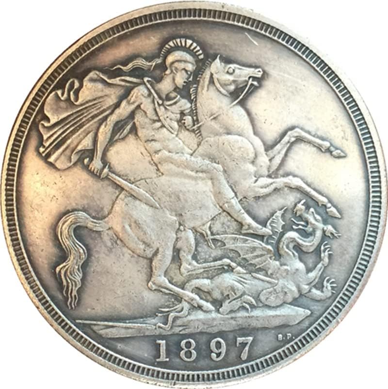 7 Különböző Időpontok Angol Viktoriánus Sterling Réz Ezüst Bevonatú Érmék Antik Ezüst Dolláros Érmék
