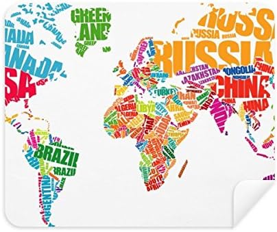 Mutlicolour világtérkép, Országok Neve tisztítókendővel Képernyő Tisztító 2db Velúr Szövet