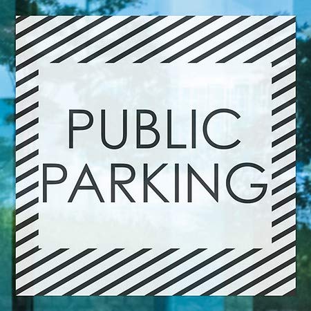 CGSignLab |Nyilvános Parkolás -Csíkok Fehér Ablak Ragaszkodnak | 24x24