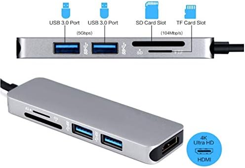 XUNMAIFHB Hordozható Dokkolóegység,c-Típusú Dokkolóegység USB3.0 Átalakító 4k-s MacBook-HDMI ELOSZTÓ kártyaolvasó USB 3.0 Port/SD