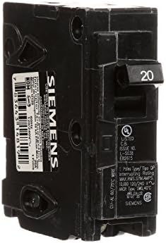 SIEMENS Q120 20-Amp Egyetlen Pólus Típus QP kismegszakító,Fekete (Csomag 2)