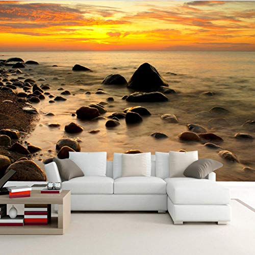 Fifikoj Fotó tapéta 3D napfelkeltét Seascape Kő Freskó Nappali Háttér Dekoráció Háttérkép falburkolat Modern-140x75cm