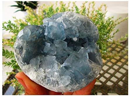StoneStory Természetes Kék Celestite Gyógyító Kristály Klaszter Geode Ásványi Példány Kő Kő Kő Otthoni Dekoráció 1DB 500grams