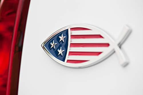Keresztény Hal USA Zászló Autó Jelkép - Made in USA