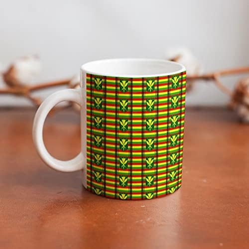 Törzsi Kanaka Maoli Zászló Nyomtatás Bögre Kávét Dobon Kerámia teáscsésze Vicces Ajándék Irodában, Otthon a Nők, a Férfiak 11 Oz