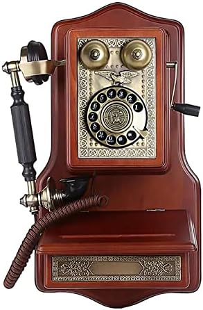 Retro Forog Fa Vintage Vezetékes Telefon Fali Haza Régi Mechanikus Bell Forgó Tárcsa Antik Telefon Kagylót