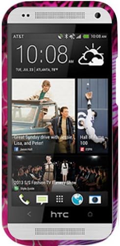 HR Vezeték nélküli Gumírozott Design tok HTC One Remix M8 Mini - Kiskereskedelmi Csomagolás - Rózsaszín Egzotikus Bőr