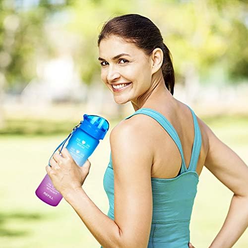 32oz Szivárgásmentes Víz Üveg Időt Jelölő & Szalma fedél annak érdekében, hogy Elegendő mennyiségű Vizet Inni Egész Nap Fitness